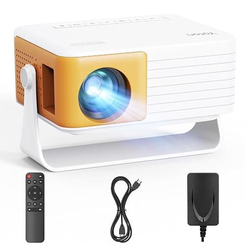 Yoton Mini Projecteur, Videoprojecteur 1080P Full HD Supportée, 200 ANSI, Zoom 50%, 2025 Upgraded Retroprojecteur Portable Compatible avec HDMI USB iOS Android Firestick PS5 | Format compact et léger, Rotation 180°, Zoom 50%, Haut-parleur intégré, Utilisation familiale, Connexion polyvalente - Image 1