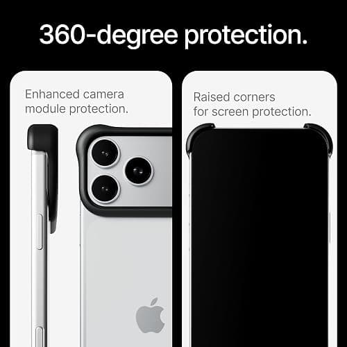 Arc Pulse Compatible with iPhone 17 Pro Phone Case (2025), Minimalist Protective Shock Absorption Aerospace Grade Aluminum Shells + Elastomer Inlays Easy Fit 6.3 inch (Aluminum Matte Black) thumbnail 5