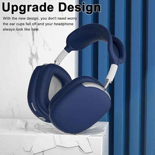 ATUAT for AirPods Max Headphones Case, Protective Silicone Case Cover Skin Accessories Anti-Scratch for Women Men for Apple AirPods Max 2024/2020 (USB-C/Lightning), Midnight Blue thumbnail 2