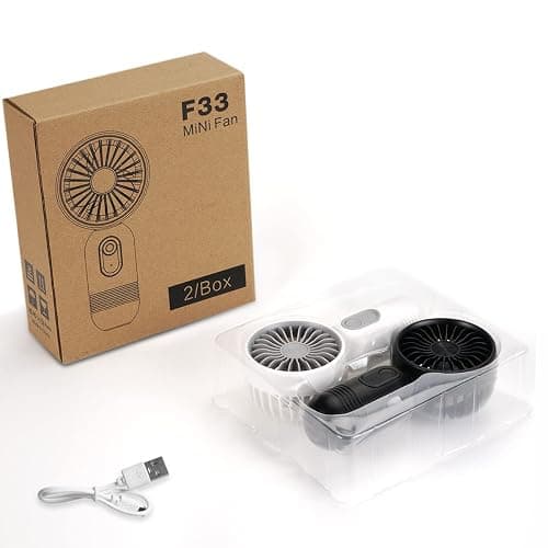 Mini Portable Fan 2 Pack, Cute Handheld Fan Battery Operated Lightweight Small Personal Fan with 3 Speeds and USB Rechargeable Eyelash Fan for Stylish Girl Kids Women Men Office Outdoor Travel Camping thumbnail 7