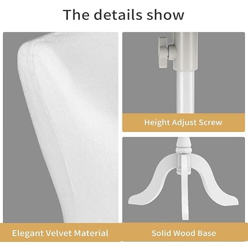 Bonnlo Female Dress Form Pinnable Mannequin Body Torso with Wooden Tripod Base Stand (White, 6) thumbnail 4