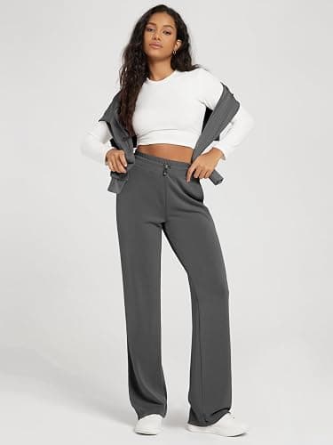 ODODOS Women's Modal Soft Wide Leg Pants with Pockets Adjustable Shockcord High Waist Casual Lounge Pants-27/29/31" Inseam thumbnail 6