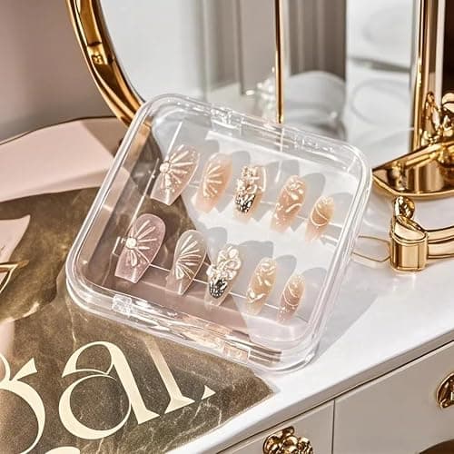 IMWECA 12pcs 3.4in Press On Nail Storage,60pcs Upgrade Adhesive Double Sided Tape,1Pc Big Storage Box,for Nail Display,False Nail Organizer Nail case thumbnail 2