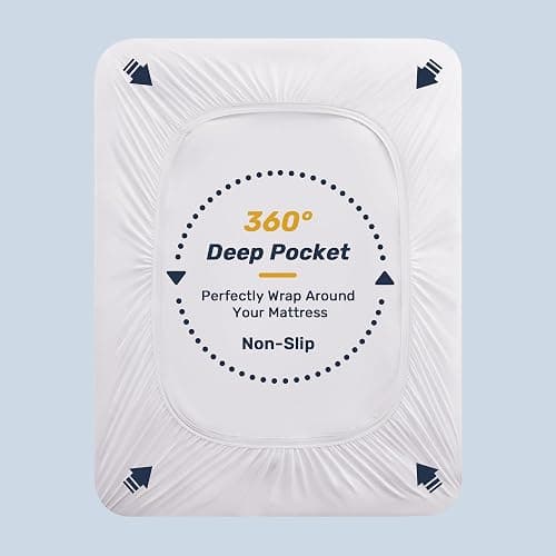 Full Mattress Pad Waterproof - Ergonomic Quilted Fitted Full Mattress Topper, 5-Layers Noiseless Washable Mattress Protector Cover with 8"-21" Deep Pocket (White, 54x75) thumbnail 7