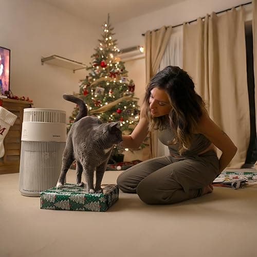 WiseSky Pet Air Purifier, 3-in-1 HEPA Filter for Cat Hair Dander Odor Dust, for Home Large Room, Up to 1644 ft², Smart App Control, 360° Air Intake, W-Cat, White thumbnail 4