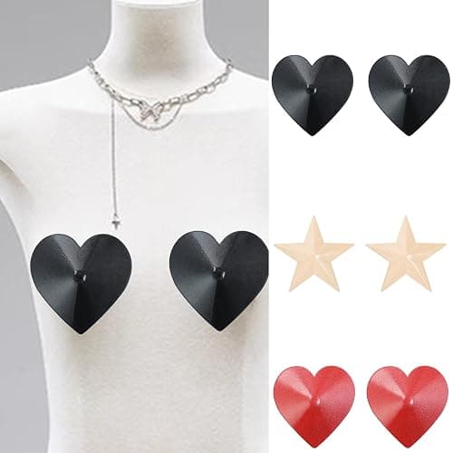 Nawwgy Women's Metal Nipple Covers Reusable Self Adhesive Silicone Pasties Raves Breast Petals Sticky Bras Nipple Stickers thumbnail 2