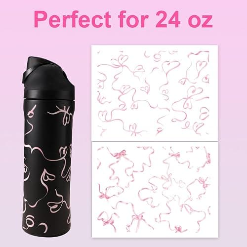 2pcs Bows Stickers for Owala, Cute Tumbler Decals Glass Cup Bows Decals Cute Coquette Tumbler Stickers Love Water Bottle Accessories Compatible with Owala 24oz Water Bottles (Pink) thumbnail 7