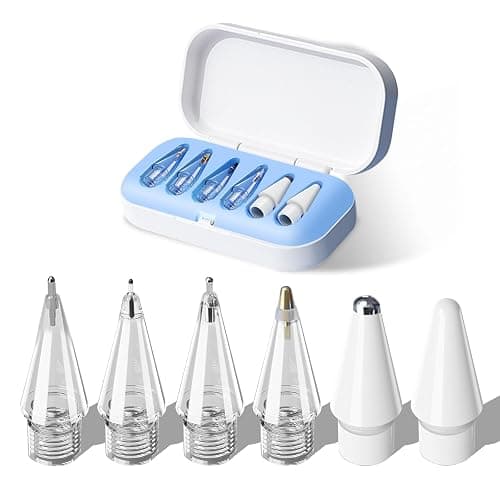 6Pack Replacement Pencil Tips for Apple Pencil Pro/2nd Gen/1st Gen/USB-C，Upgraded iPad Pen Tips with Storage Case, IPad Pro Pencil Tips Sets, Accessories for Apple Pencil （Blue 6 in 1） - Image 1