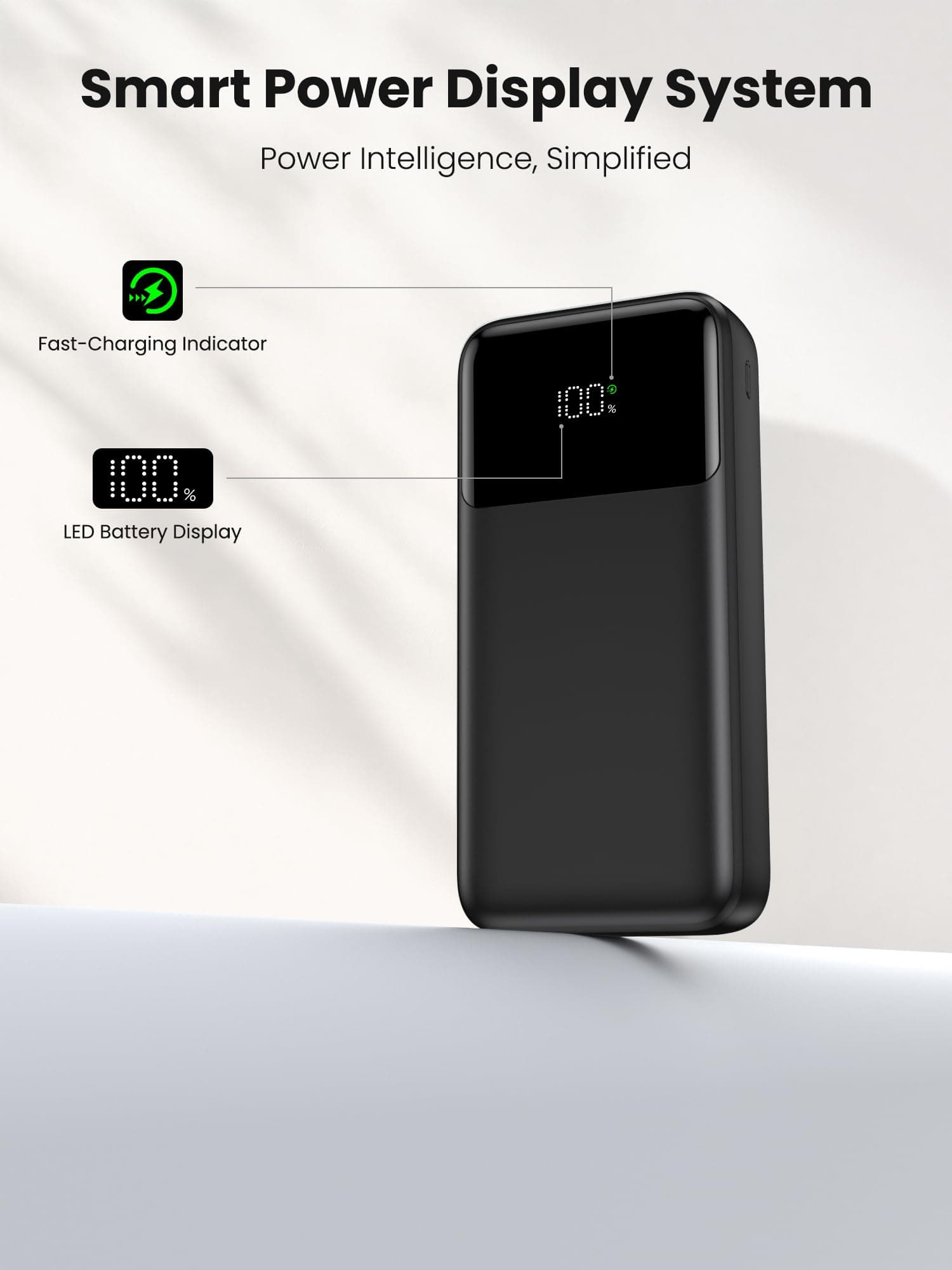 Power Bank 22.5W Fast Charging, 20000mAh Portable Charger Built-in Cables with USB-C 5 Outputs and 2 inputs Portable Charger, LCD Display Battery Charger for iPhone and Android Phones, iPad etc. thumbnail 6