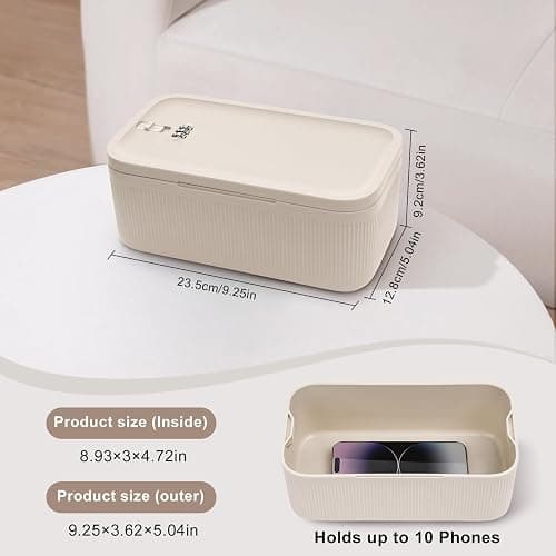 Lockable Storage Box, Small Lock Box with Combination Code for Phone/Medicine Safe/Food Home/Refrigerator/Office/Personal Items/Travel/Gift,9.25 x 5.04 x 3.62’’ thumbnail 2