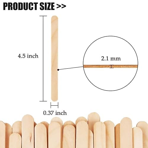 KTOJOY 200 Pcs Craft Sticks Ice Cream Sticks Natural Wood Popsicle Craft Sticks 4.5 inch Length Treat Sticks Ice Pop Sticks for DIY Crafts thumbnail 3