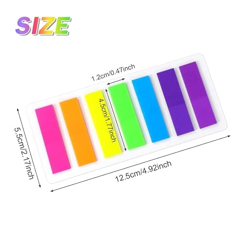 Qufiiry 1120 Pcs Sticky Tabs, Index Tabs, Book Tabs with 7 Color, Writable and Repositionable Page Markers Labels, File Tabs Flags for Reading Notes, Notebook, Books, Classify Files thumbnail 3