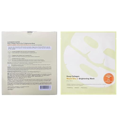 SUNGBOON EDITOR Deep Collagen Niacin-Vita C Overnight Mask | Brightening & Wrinkle Care Mask | 2,160,000PPB Collagen + Niacinamide + Vita C | Stocking Stuffers for Women | Korean Skincare, 4ea thumbnail 7