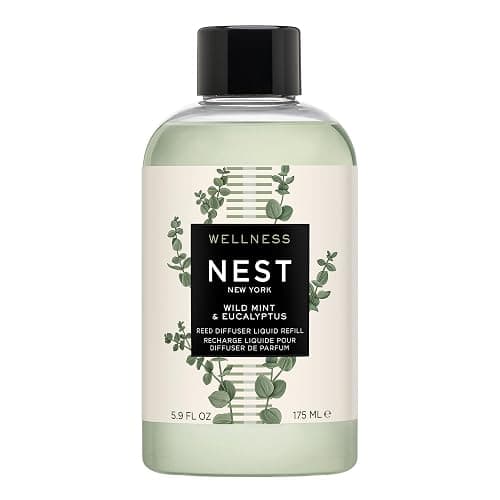 NEST New York Reed Diffuser Liquid Refill, Wild Mint & Eucalyptus - 5.9 fl oz - Fragrance for Up to 90 Days - Flame Free - Image 1