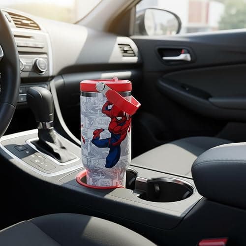 Spider-Man Web Swinging Poses White 40 Oz Stainless Steel Water Bottle thumbnail 2