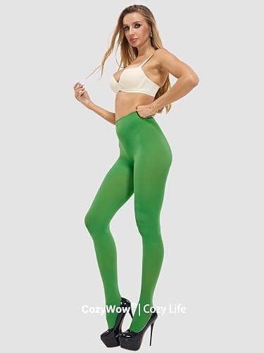 CozyWow Women's 80D Soft Opaque Tights, High Waist Solid Color Womens Tights with 30+ Colors thumbnail 5