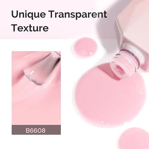 MelodySusie Jeweliver Gel Nail Polish, 0.5Fl.oz light Fairy Floss Gel Polish Pink Color Soak Off UV LED Light Cure Gift for Women Manicure Nail Art DIY at Home B6608 thumbnail 4
