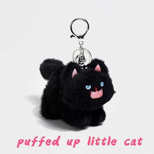 Cat Keychain Plush Black Cat Gifts Cute Keychains for Women Cat Lovers Gifts For Women Kawaii Cat Mom Backpack Accessories Bag Charms Halloween Keychain Christmas Gifts For Cat Lovers Kawaii Stuff thumbnail 7