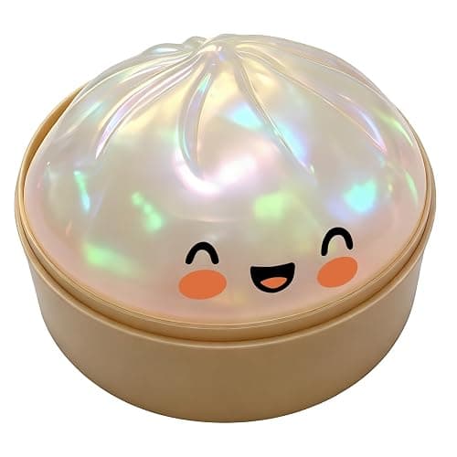 mogizui Realistic Steamed Bun Squeeze Toy, Soft TPR Stress Reducer and Sensory Fidget Tool with Mini Steamer Case, White, 1 Set, for Kids and Adults Beige - Image 1