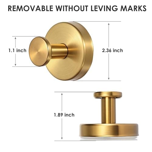 PZTO Suction Cup Hooks:Metal Hanger,for Galss Window Door & Tile Wall,Shower Bathroom Towel Holder Hanging Hook, 2 Pack (Antique Gold) thumbnail 2