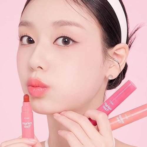 ETUDE Dear Darling Marker Tint #1 Raspberry Pop (5g) | Hydrating & Long Lasting Lip Stain | High Pigmented Lip Maker with Easy Drawing Tip | Korean Daily Lip Tint, Korean Makeup, Kbeauty - Raspberry Pop thumbnail 9