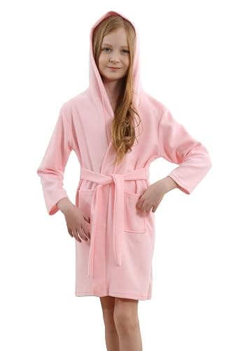 Umeyda Boys Girls Hooded Robe Kids Soft Waffle Cotton Robes Spa Bathrobe Pajamas Sleepwear, 3-12 Years thumbnail 4