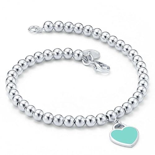 Women Bracelets Link Bracelets Heart Bracelet for Best Friend, Gifts for Mom Boyfriend Friendship Jewelry - Pink thumbnail 9
