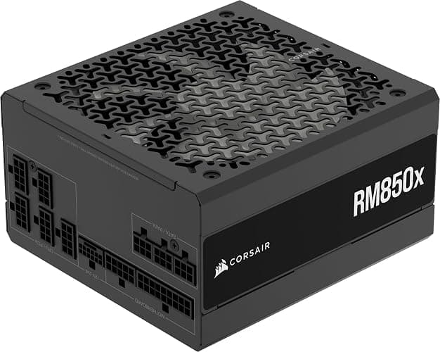 CORSAIR RM850x Fully Modular Low-Noise ATX Power Supply – ATX 3.1 Compliant – PCIe 5.1 Support – Cybenetics Gold Efficiency – Native 12V-2x6 Connector – Black - Image 1