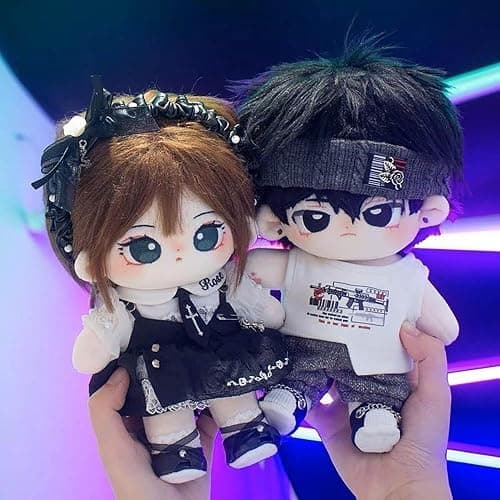 niannyyhouse 20cm Plush Doll Clothes Headwear Coat Vest Pants Shoes Dark Night Suit 8in Doll Accessories thumbnail 4