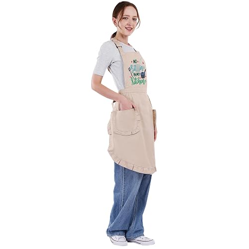 Fairy's Gift Funny Cooking Aprons for Women, Cute Embroidered Womens Kitchen Apron w/Pockets for Cooking Baking - Thanksgiving Christmas Bday Baking Gifts for Mom Wife Grandma Baker Daughter Chef Her thumbnail 6