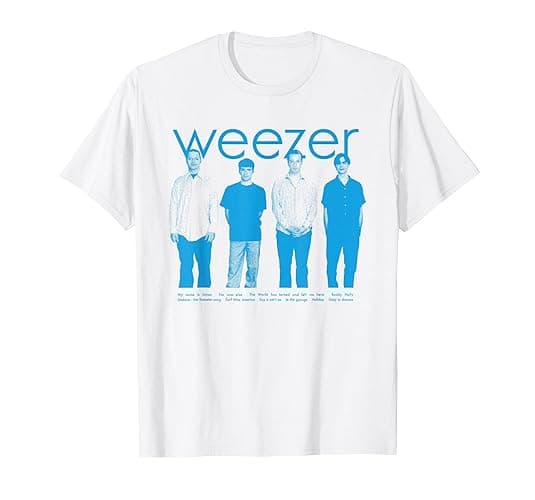 Weezer - Blue Album Anniversary Tracklist T-Shirt - Girls - White - Large - Image 1