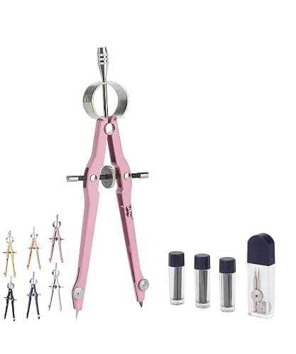 Mr. Pen- Professional Compass for Geometry, Pink, Extra Leads, Metal Compass, Compass, Compass Drawing Tool, Drawing Compass, Drafting Compass, Compass for Students, Compass for Woodworking - Image 1
