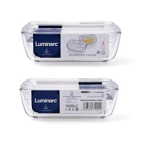 Luminarc European Tempered Glass Cow Butter Dish - 1 Pound Capacity thumbnail 6