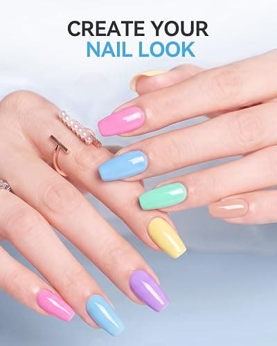 Makartt Pastel Gel Nail Polish Set 15ML: 6 High-Gloss Colors | Large Capacity, One-Coat, Spring Summer Collection, Blue Green Yellow Purple Pink, UV/LED Lamp Required, Home & Salon DIY thumbnail 8