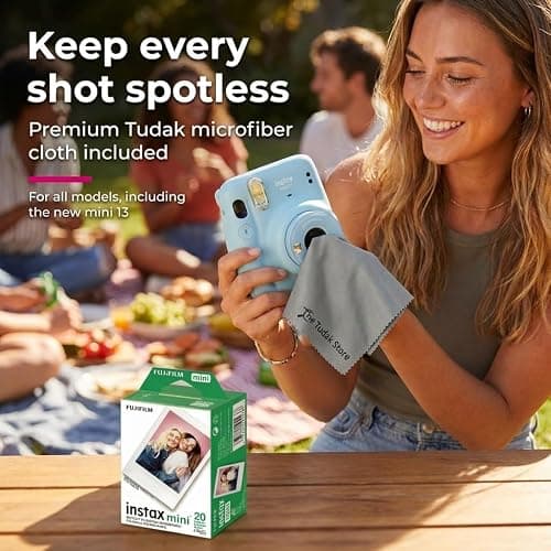 Fujifilm Instax Mini Instant Film, 20 Sheets – White Daylight ISO 800 for Instax Mini 13, 12, 11, 41 Cameras –Bundeld with The Tudak Store Microfiber Cleaning Cloth thumbnail 3