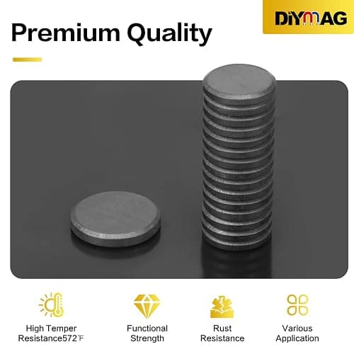 DIYMAG 90Pcs Magnets for Crafts 0.7 * 0.12inch Strong Adhesive Ceramic Magnet Small Round Circle Button Sticky Magnetics Dots Heavy Duty Double Sided for Refrigerator Fridge with Backing for School thumbnail 3