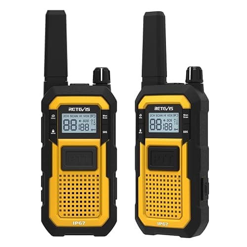 Retevis RB48 Waterproof Walkie Talkies, Heavy Duty Two Way Radio, Advanced Triple Proof, Vibration Call, USB-C, SOS,2000mAh, NOAA, 2 Way Radio(2 Pack) Yellow thumbnail 14