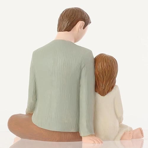 Hensonever Father and Daughter Figurines, Dad Daughter Statues, Sculpted Hand-Painted Figures Gifts for Father’s Day Anniversary Birthday thumbnail 5