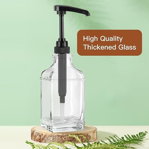 STARSIDE 16 oz Coffee Syrup Dispenser,2 pcs Clear Glass Syrup Bottle with 1/4oz Capacity Pump,Syrup Dispenser for Coffee Bar with Plastic Pump and Syrup Labels - 2 thumbnail 4
