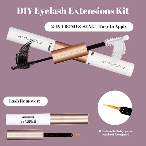 Ocean Pearl Lash Clusters 320pcs 3D Thick Lash Clusters kit 60D+80D Lashes,Eyelashes,Lash Extension Kit,Eyelash Clusters with Lash Bond&Seal&Remover&Tweezers,Lashes Clusters Eyelash Extensions Kit thumbnail 8