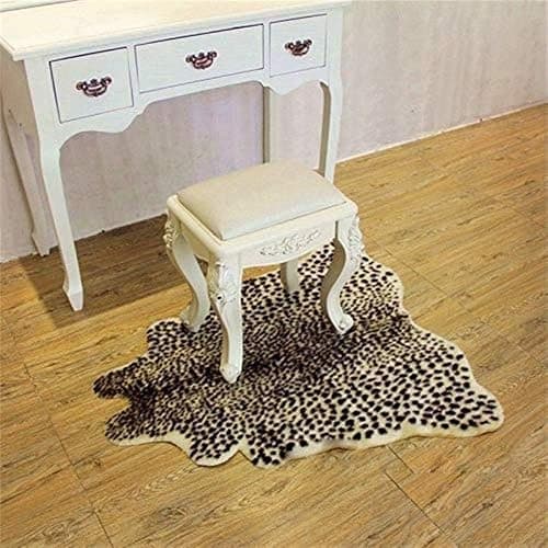 Leopard Print Rug,Faux Cowhide,Artificial Carpet,Simulation Cowhide, Leopard, Tiger, Zebra, Cow Hide Mat Animal Print Area Rug Hide Faux Carpet (A) / 40x37inch,3.3x3.1ft thumbnail 8
