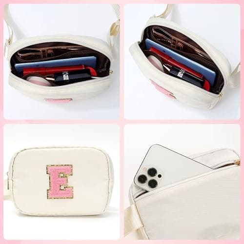 YOOLIFE 4 5 6 7 8 9 10 11 12 Year Old Girls Birthday Gifts, Initial Fanny Pack Crossbody Bag Purse for Teen Girl Belt Bag, Beige A thumbnail 4
