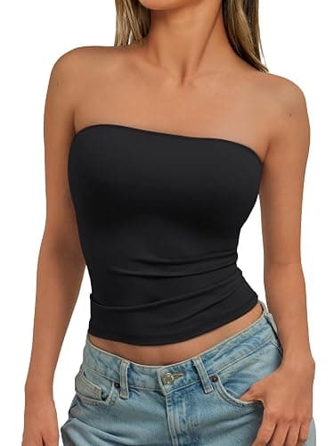 Trendy Queen Women's Strapless Bandeau Crop Top thumbnail 2