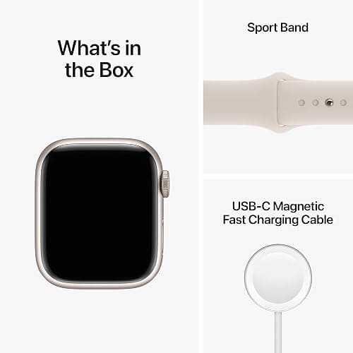 Apple Watch Series 8 [GPS, 41mm] - Starlight Aluminum Case with Starlight Sport Band, S/M (Renewed) thumbnail 6