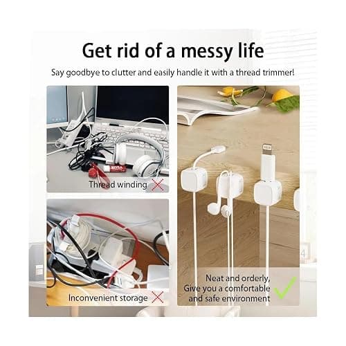 6 Pack Cord Organizer Cable Holder Clips thumbnail 8
