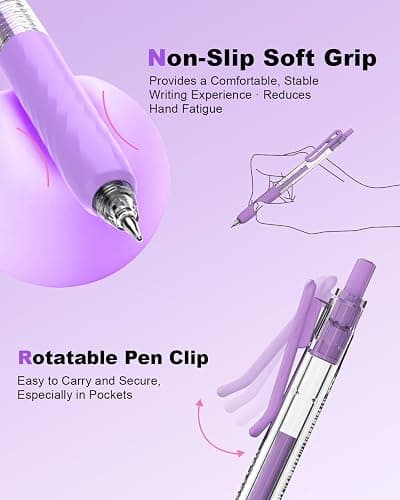 Xipan Acrylic Colored Pens Set, 54 Colors Retractable Gel Ink Pens, 0.7mm Fine Point Colorful Pen for Black Paper, Rock, Glass, Fabric and Art Crafts Supplies, Color Pen for Journaling Note Taking thumbnail 5