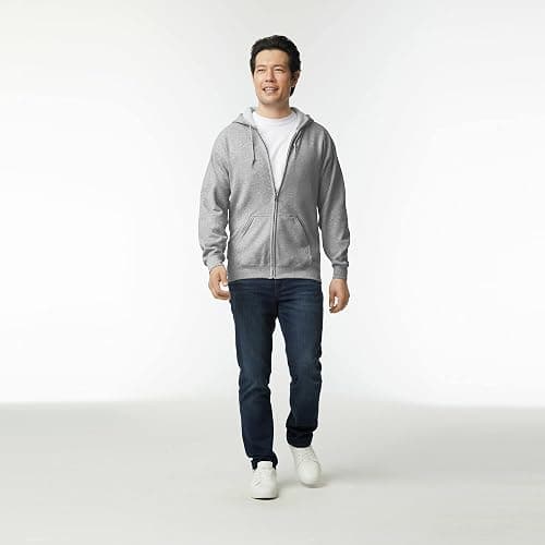 Gildan Adult Fleece Zip Hoodie Sweatshirt, Style G18600, Multipack thumbnail 6