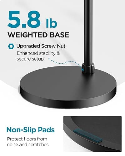 InnoGear Mic Stand, Max Height 82.28" Microphone Stand Floor Detachable Boom Mic Arm Stands with Weighted Base for Blue Yeti HyperX QuadCast Shure SM58 Samson Q2U Fifine K669B Singing Stage thumbnail 5
