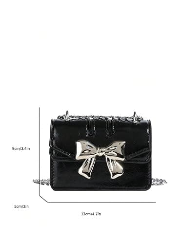 RoseSeek Women's Bow Knot Chain Cross Body Handbag Flap Mini Squared Shoulder Bags thumbnail 6