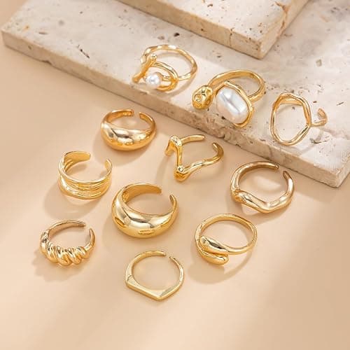 Chunky Gold Amazon Rings thumbnail 6